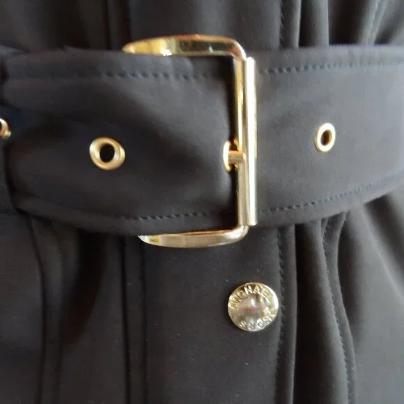 Michael Kors Black Belted Quilted Pea Coat Size PXS - Picture 5 of 16